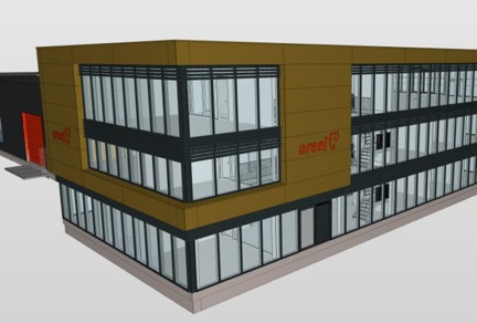 Nieuwbouw loods en kantoorpand Oreel in Hallum